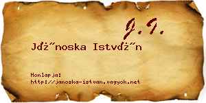 Jánoska István névjegykártya